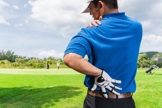 golfer sore back and neck