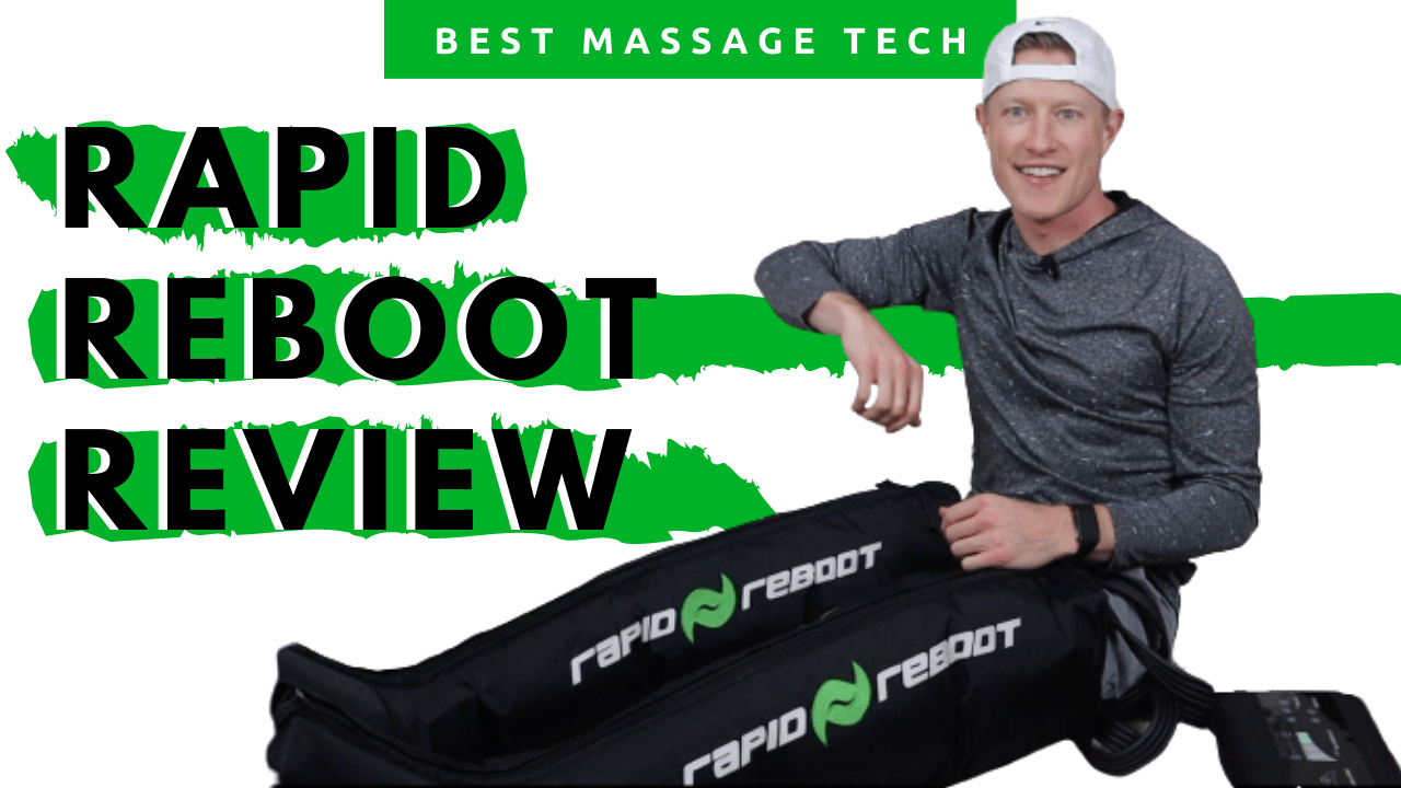 A review of the rapid reboot leg recovery system. Man wearing recovery boots.